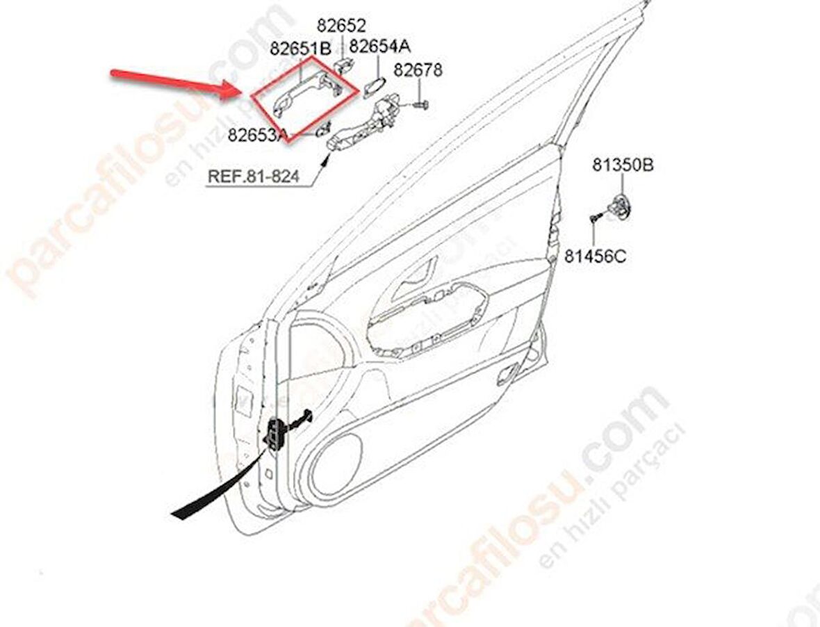 Kia Ceed Kapı Kolu Ön Diş [Cey] (826511H000)